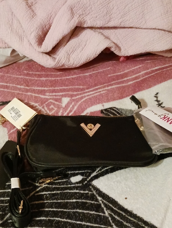 Valentino Garavani Handbags - Valentino Black Crossbody Bag with Gold Accent